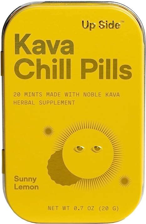 Up Side Kava Chill Pills Sunny Lemon Natural Supplement