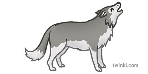 Wolf Emoji Symbol Sms Tier Illustration Twinkl