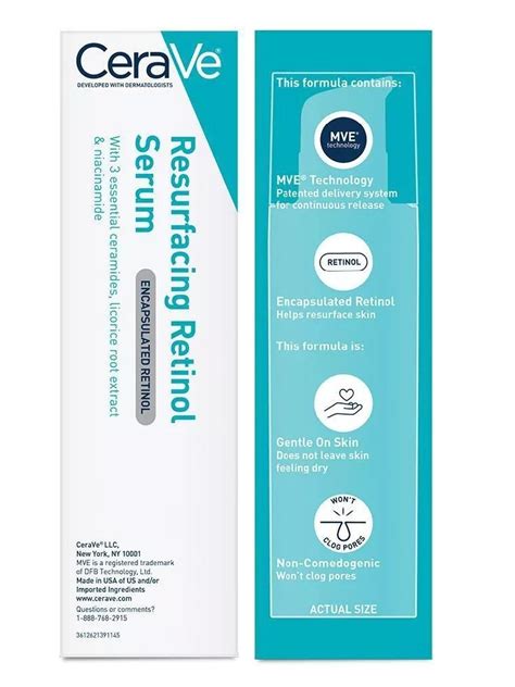 It is said to help refine, smooth, and improve skin texture without compromising its protective barrier. CeraVe Resurfacing Retinol Serum (For Post-Acne Marks ...