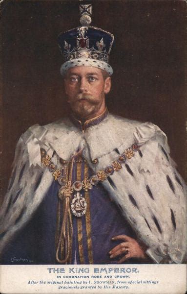 The King Emperor George V In Coronation Robe And Crown Royalty Postcard