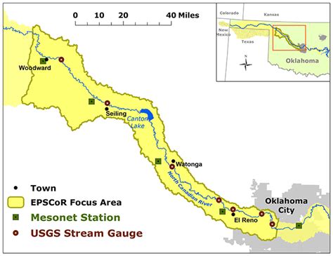 North Canadian River Watershed Study Area Ok Epscor
