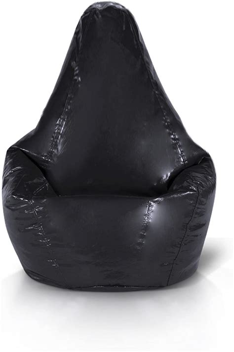Adult Wetlook Matte Black Bean Bag Chair Home And Kitchen
