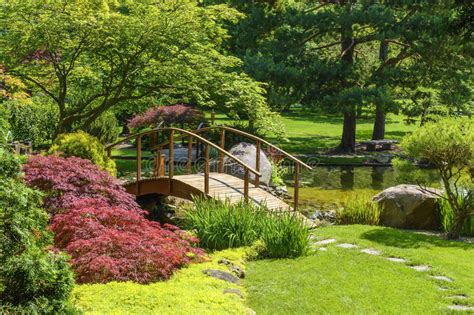 Japanese Garden Stock Image Image Of Bridge Colorful