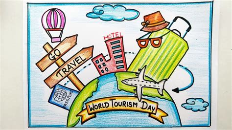 World Tourism Day Drawing Easy Tourism Day Poster Making World