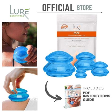 Edge Cupping Therapy Set By Lure Essentials Silicone Vacuum Cups 4