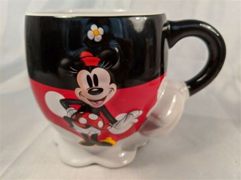 Minnie Mouse Disney Parks Authentic Coffee Mug 3d Ruffled Base Gloved