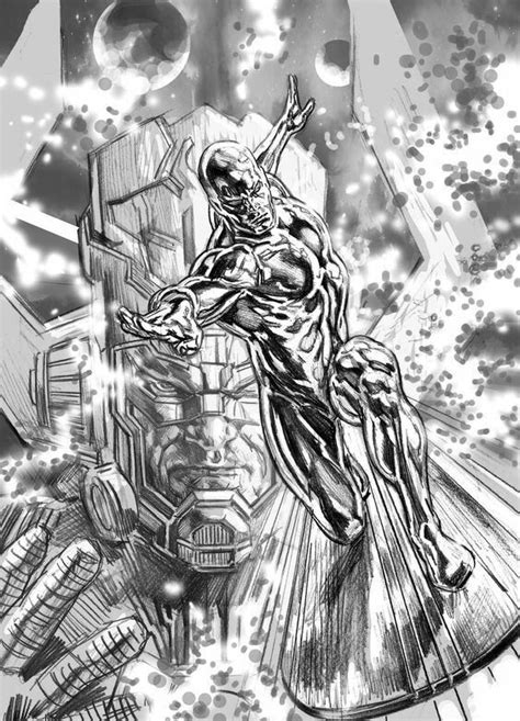 Silver Surfer And Galactus By Felipe Massafera Drawing Superheroes
