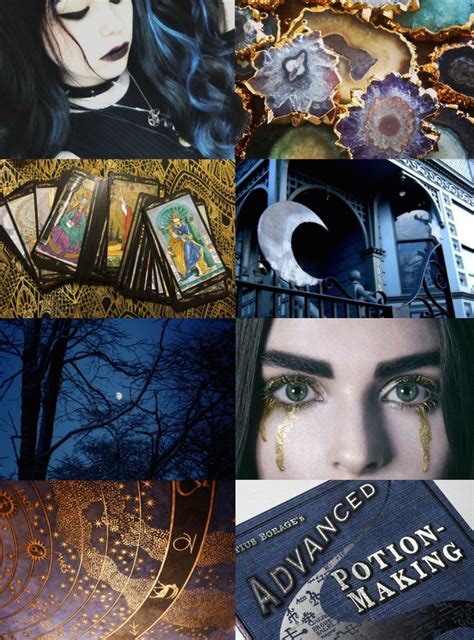 Witch Aesthetics Dark Blue And Gold Witch Requested Blue Gray