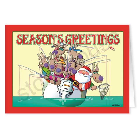 Santa Fishing Holiday Card Fishing Christmas Cards Fishing Holidays