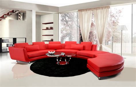 Luxury Italian Top Grain Leather Sectional Sofa In Red Color Ebay