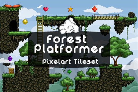 Forest Platformer 2d Tileset Pixel Art By Free Game Assets