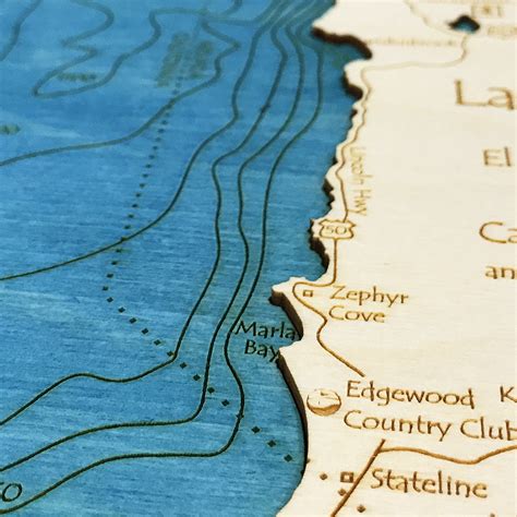 Lake Mead Aznv Single Depth Nautical Wood Chart 11 X 14 On Tahoe