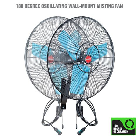 Oemtools 23980 24 Oscillating Wall Mount Misting Fan Water Resistant