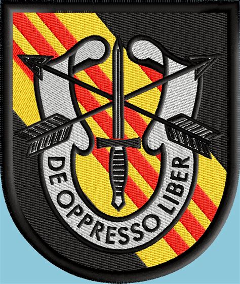 5th Special Forces Group Vietnam Crest Digitized Machine Embroidery
