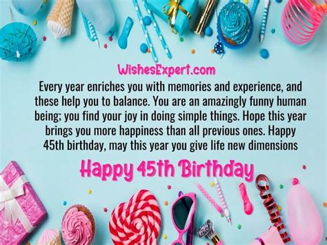 Happy 45th Birthday Wishes And Messages With Images