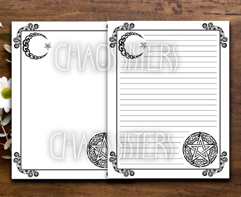 Printable Book Of Shadows Blank Pages Vintage Book Page Etsy Canada