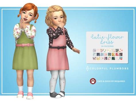 Cutie Flower Dress By Colorfulplumbobs Sims 4 Children Sims 4