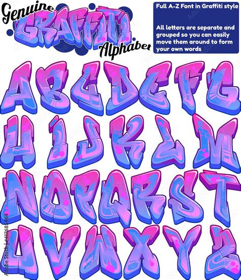A Full A Z Font In Genuine Graffiti Style Each Letter Are Separate And