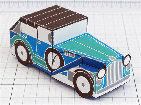 Vintage Car Paper Craft Toy By Alex Gwynne Paper Engineer On Dribbble