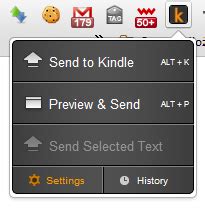 I love the push to kindle app from fivefilters.org. Oficiální plugin Send To Kindle je dostupný pro prohlížeč ...
