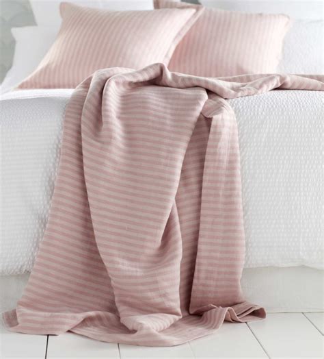 Blush Pink Herringbone Cushion And Bed Throw Secret Linen Store