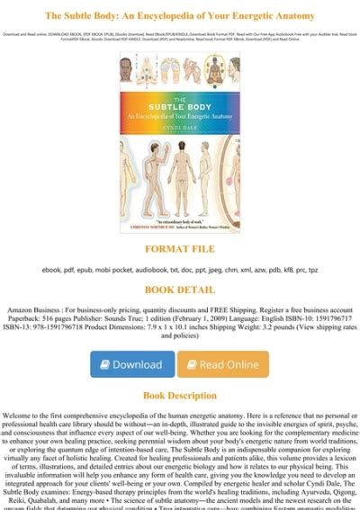 Ebook The Subtle Body An Encyclopedia Of Your Energetic Anatomy Full