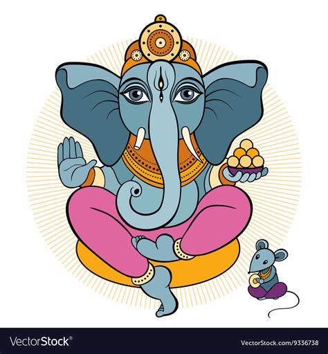 Ganesha And Mouse Royalty Free Vector Image Vectorstock