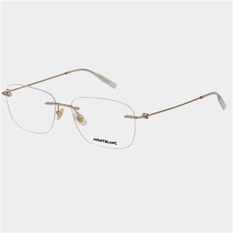 Buy Mont Blanc Rectangle Rimless Gold Eyeglasses For Male Online