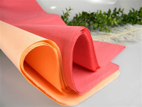 48 Tissue Paper Sheets Peach And Coral Pink T Tissue T