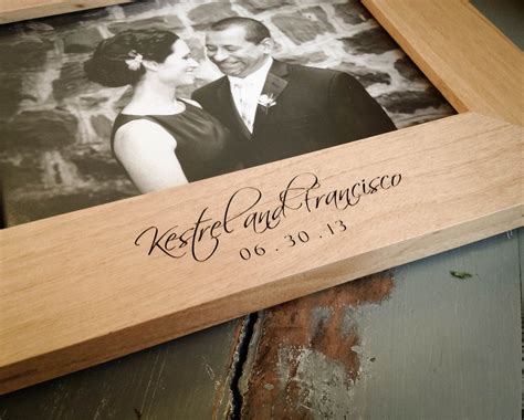 8x10 Personalized Picture Frame Engraved Wood Frame Wedding