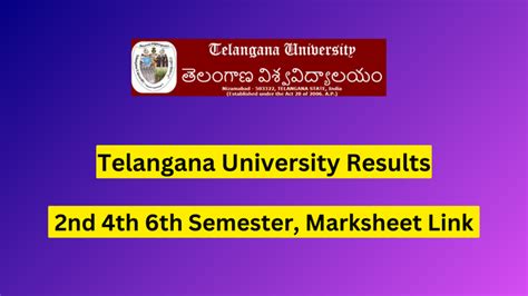 Telangana University Results 2023 2 And 4 Semester Marksheet Link Slbc