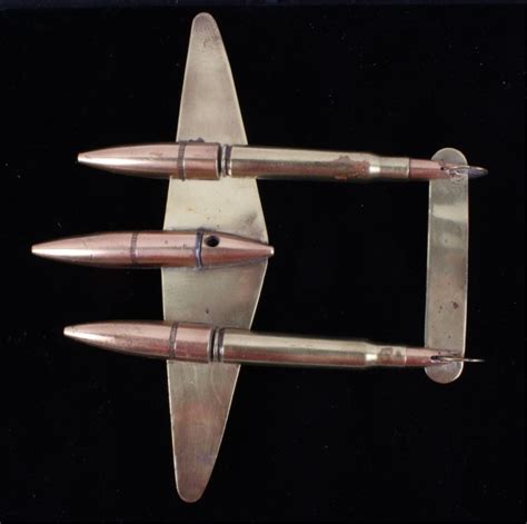 Wwii Trench Art P38 Lighting Fighter Brass Bullets
