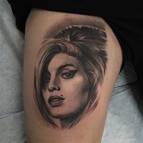 Amy Winehouse Tattoo By Jamie Mahood Amywinehouse Rip Tribute Singer 27club Blackandgrey