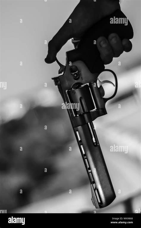 Hand Holding Gun Close Up Black And White Stock Photos And Images Alamy