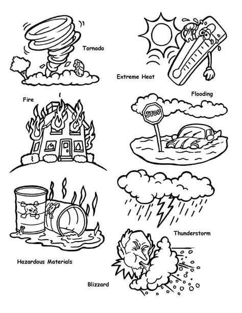 Printable Natural Disasters Coloring Page Printable Coloring Page For