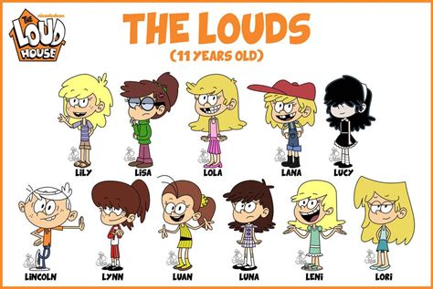 The Loud Siblings 11 Years Old By C Bart Loud House Characters The