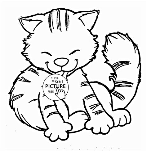 Funny Cat Coloring Page For Kids Animal Coloring Pages Printables Free