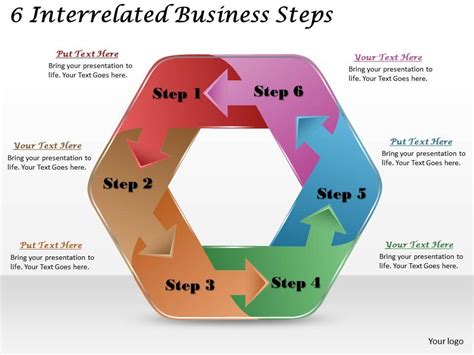 1113 Business Ppt Diagram 6 Interrelated Business Steps Powerpoint