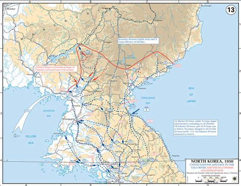 Map Of The Korean War October 1950