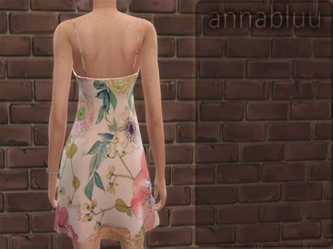 Elegant Floral Short Dress By Annabluu The Sims 4 Catalog