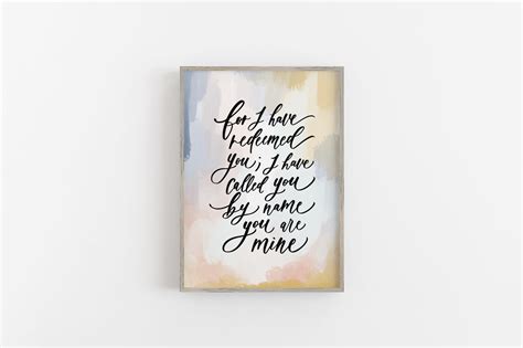 ‘redeemed You Are Mine Print Trudy Letters