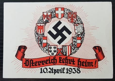 Germany Third 3rd Reich Original Nsdap Propaganda Postcard Austria