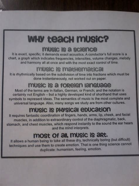 Why Teach Music Poster Idea This Was On My Professors Door