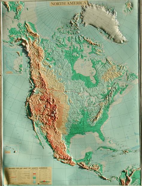 Map Of North America From The Tactile Atlas For The Blind By The