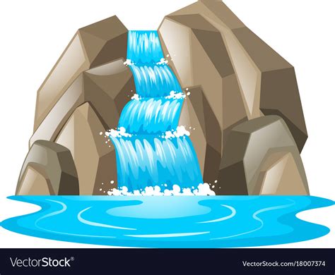 Waterfall From Mountain Royalty Free Vector Image