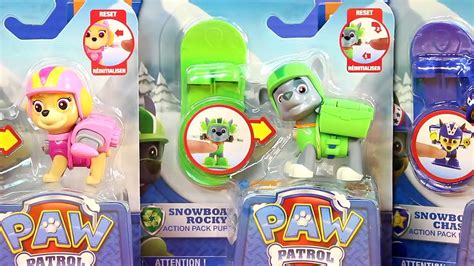 Paw Patrol Winter Rescue Snowboard Marshall Rubble Skye Rocky And Chase