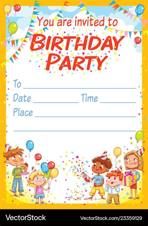 Invitation Card For The Birthday Party Royalty Free Vector