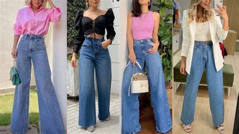 Pantalon Denim Ancho Outfits De Moda 2023💋wide Denim Trousers Fashion