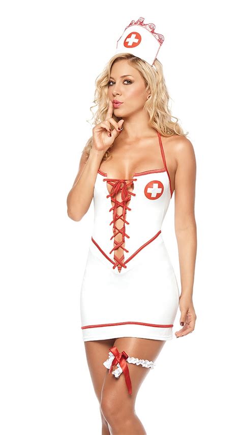2014 Lively Nurse Costume Cross Pattern Backless Halter Dress Fitted