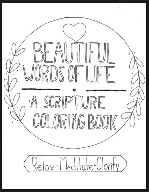 Beautiful Words Of Life Coloring Book Etsy